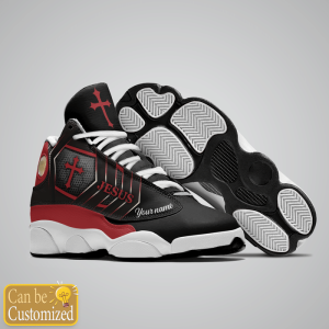 Jesus Walk By Faith Cool Black Custom Name Air Jordan 13 Shoes 3