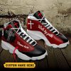 Jesus Walk By Faith Custom Name Air Jordan 13 Shoes Red