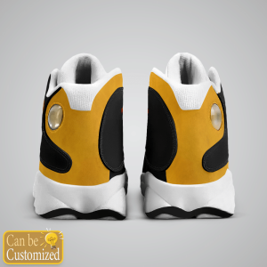 Jesus Walk By Faith Custom Name Air Jordan 13 Shoes Yellow 4