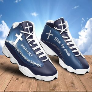 Jesus Walk By Faith Hemstitch Custom Name Air Jordan 13 Shoes 1
