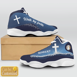 Jesus Walk By Faith Hemstitch Custom Name Air Jordan 13 Shoes 2
