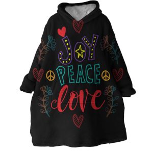 Joy Peace Love Hoodie Wearable Blanket WB1377 1