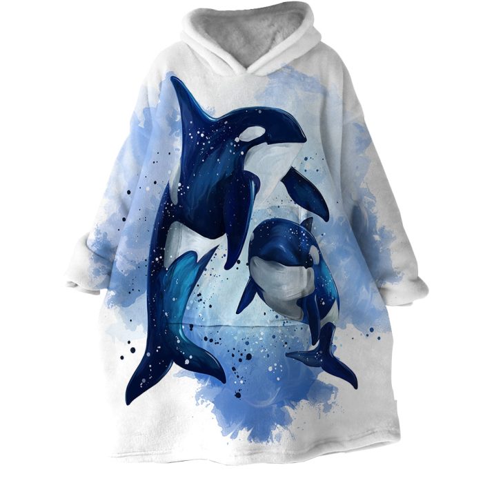 Killer Dolphins Hoodie Wearable Blanket WB2022 1