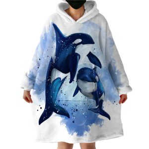 Killer Dolphins Hoodie Wearable Blanket WB2022