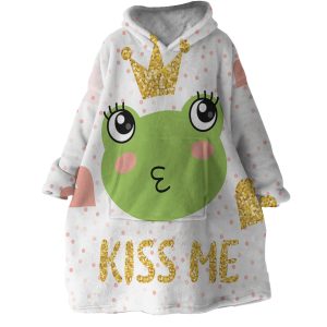 Kiss Me Frog Hoodie Wearable Blanket WB0047 1