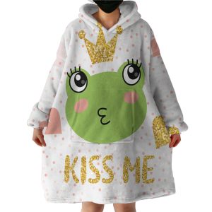 Kiss Me Frog Hoodie Wearable Blanket WB0047