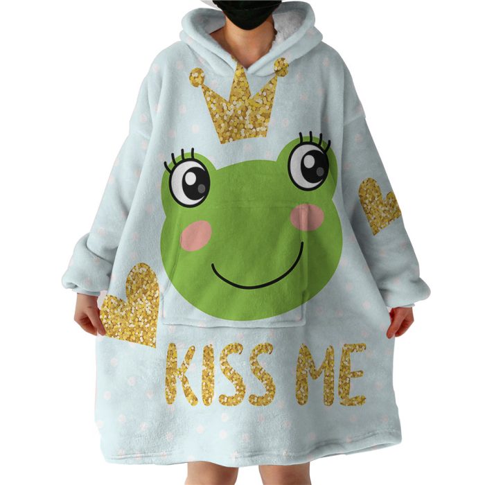 Kiss Me Frog Hoodie Wearable Blanket WB0885