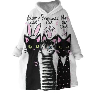 Kitties Hoodie Wearable Blanket WB2008 1
