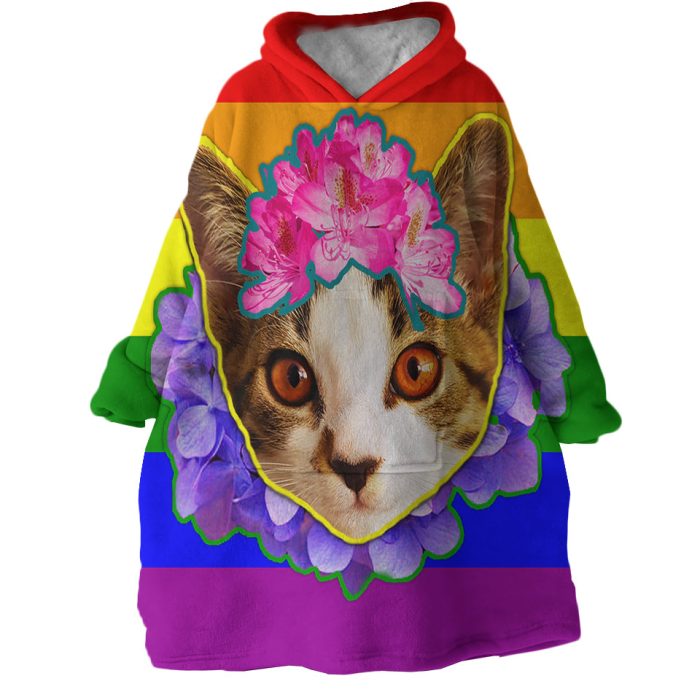 Kitty Cat Hoodie Wearable Blanket WB1427 1