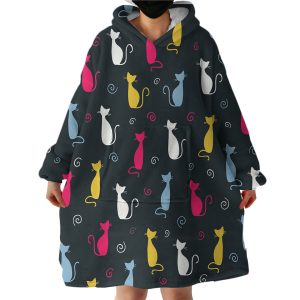 Kitty Cats Hoodie Wearable Blanket WB1490