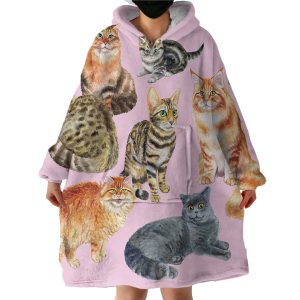 Kitty Cats Hoodie Wearable Blanket WB2128