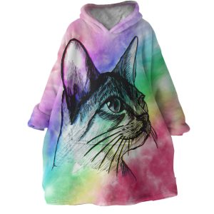 Kitty Sketch Hoodie Wearable Blanket WB1685 1