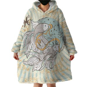 Koi Fish Japan Art Hoodie Wearable Blanket WB0581