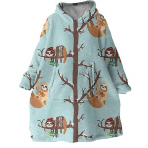 Lazy Sloth Hoodie Wearable Blanket WB0012 1