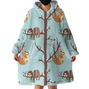 Lazy Sloth Hoodie Wearable Blanket WB0012
