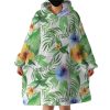 Leaves and Flowers Hoodie Wearable Blanket WB0783