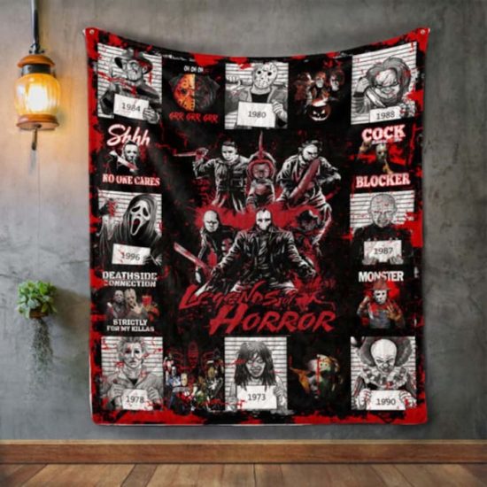 Legend Of Horror Blanket Halloween Blanket Horror Movie Blanket Fleece Blanket Sherpa Blanket