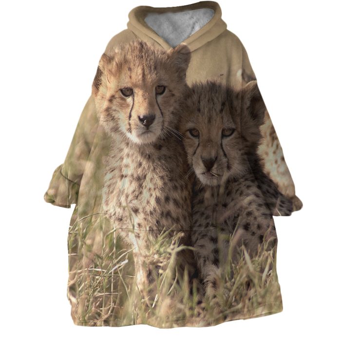 Leopard Cubs Hoodie Wearable Blanket WB1212 1