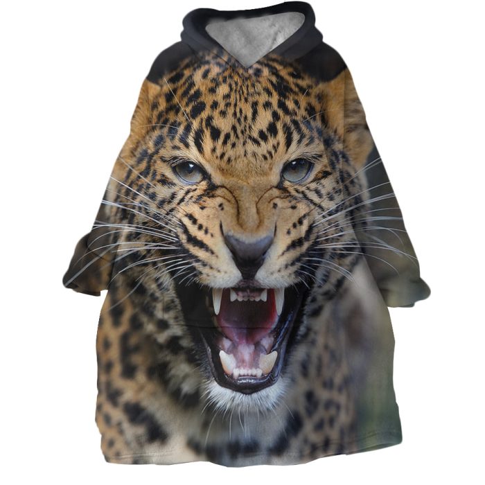 Leopard Hoodie Wearable Blanket WB0877 1
