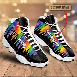 Lgbt Color Paint Love Wins Custom Name Air Jordan 13 Shoes 1