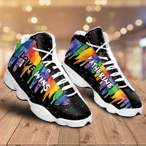 Lgbt Color Paint Love Wins Custom Name Air Jordan 13 Shoes 2