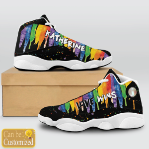 Lgbt Color Paint Love Wins Custom Name Air Jordan 13 Shoes