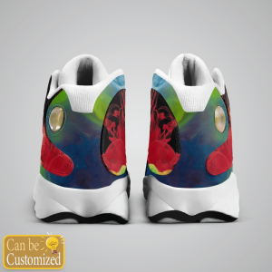 Lgbt Colorful Smoke Heart Beat Custom Name Air Jordan 13 Shoes 4
