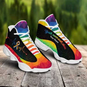 Lgbt Heart Beat YouLl Never Walk Alone Custom Name Air Jordan 13 Shoes 2