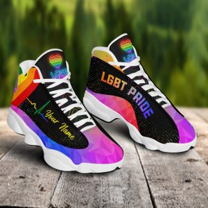 Lgbt Pride Heart Beat Custom Name Air Jordan 13 Shoes 1