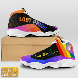 Lgbt Pride Heart Beat Custom Name Air Jordan 13 Shoes 2