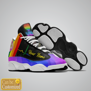 Lgbt Pride Heart Beat Custom Name Air Jordan 13 Shoes 3