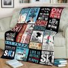 Life Is Better With Skiing Blanket - Sherpa Blanket Fleece Blanket Birthday Gift Christmas Gift