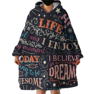 Life Quote Hoodie Wearable Blanket WB1134