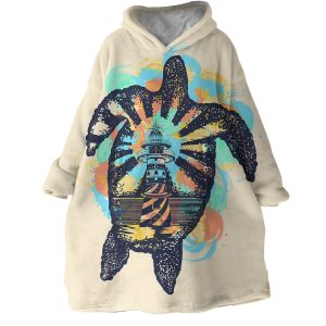 Lighthouse Turtle Hoodie Wearable Blanket WB1901 1