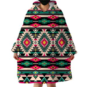 Line Decoration Geometry Hoodie Wearable Blanket WB1596