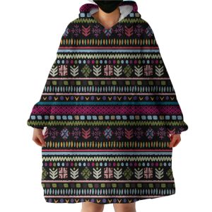 Line Decoration Hoodie Wearable Blanket WB0876