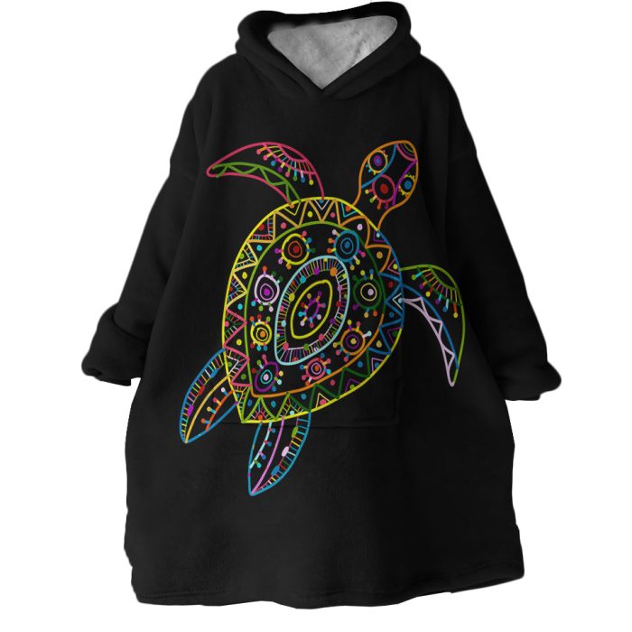 Lined Turtle Hoodie Wearable Blanket WB1458 1