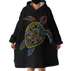 Lined Turtle Hoodie Wearable Blanket WB1458