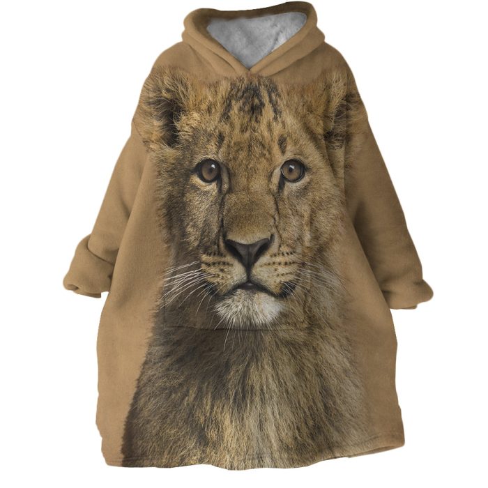 Lion Cub Hoodie Wearable Blanket WB0892 1