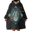 Lion Triangle Geometric Illustration Hoodie Wearable Blanket WB0553