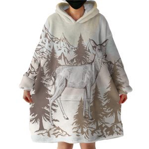 Little Deer Forest Brown Theme Hoodie Wearable Blanket WB0217