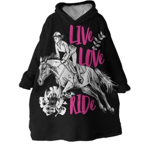 Live Love Ride Hoodie Wearable Blanket WB1081 1 Live Love Ride Hoodie Wearable Blanket WB1081 1