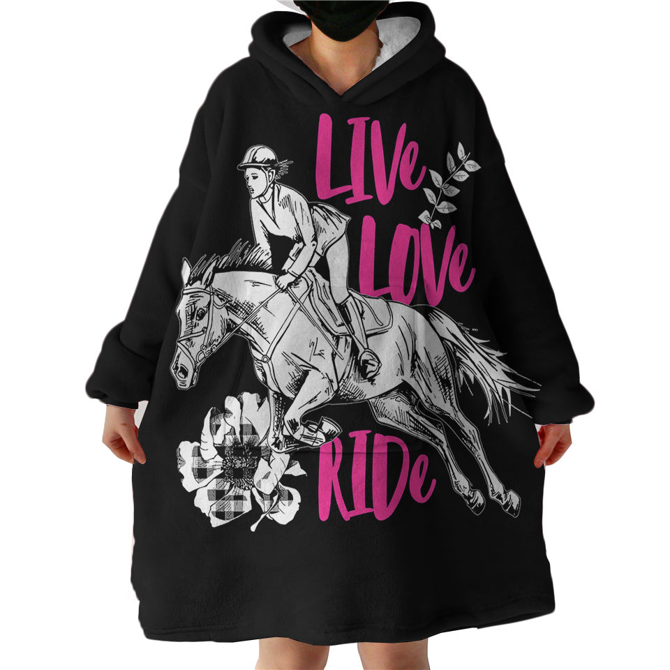 Live-Love-Ride-Hoodie-Wearable-Blanket-WB1081 Live Love Ride Hoodie Wearable Blanket WB1081