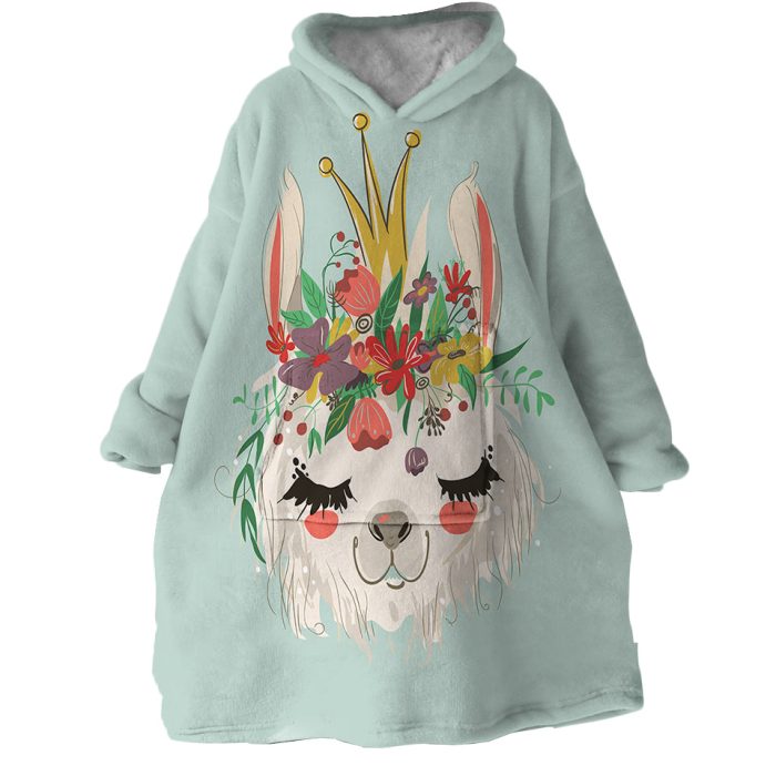Llama Queen Hoodie Wearable Blanket WB1832 1