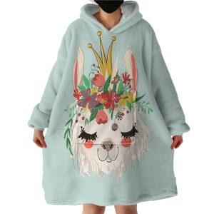 Llama Queen Hoodie Wearable Blanket WB1832