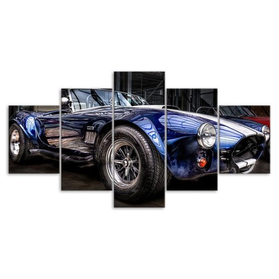 Lotus 7 Sports Car Canvas 5 Piece Five Panel Print Modern Wall Art Poster Wall Art Decor 3