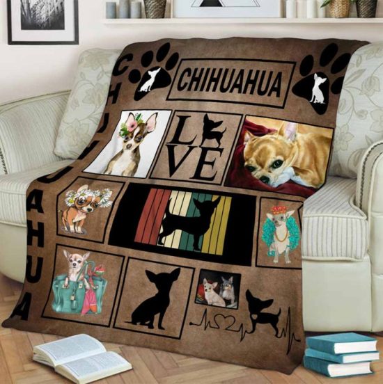 Love Chihuahua Blanket Sherpa Blanket Fleece Blanket Birthday Gift Dog Blanket 1