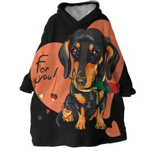 Love Dachshund Hoodie Wearable Blanket WB1822