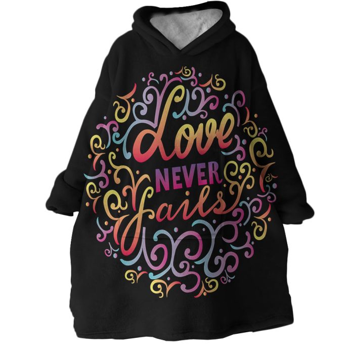 Love Never Fails Hoodie Wearable Blanket WB1033 1