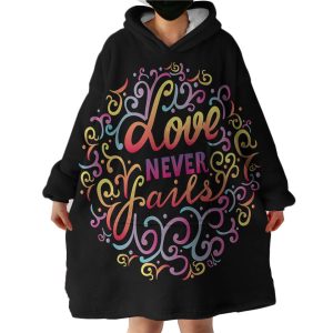 Love Never Fails Hoodie Wearable Blanket WB1033